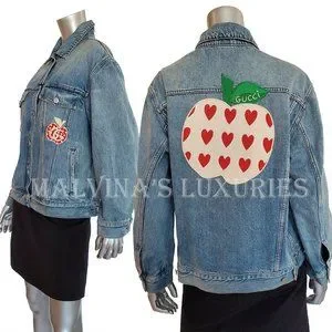 GUCCI★LES POMMES APPLE EMBROIDERED APPLIQUE DENIM JACKET Gucci | Jackets & Coats | Gucci Jacket Les Pommes Apple